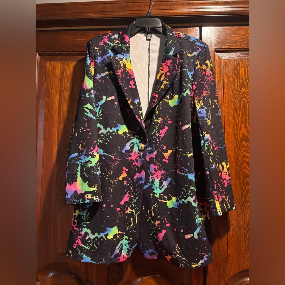 Shein Multicolor Splatter Blazer - image 1